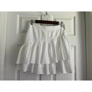 Emily McCarthy White Tiered Mini Skirt